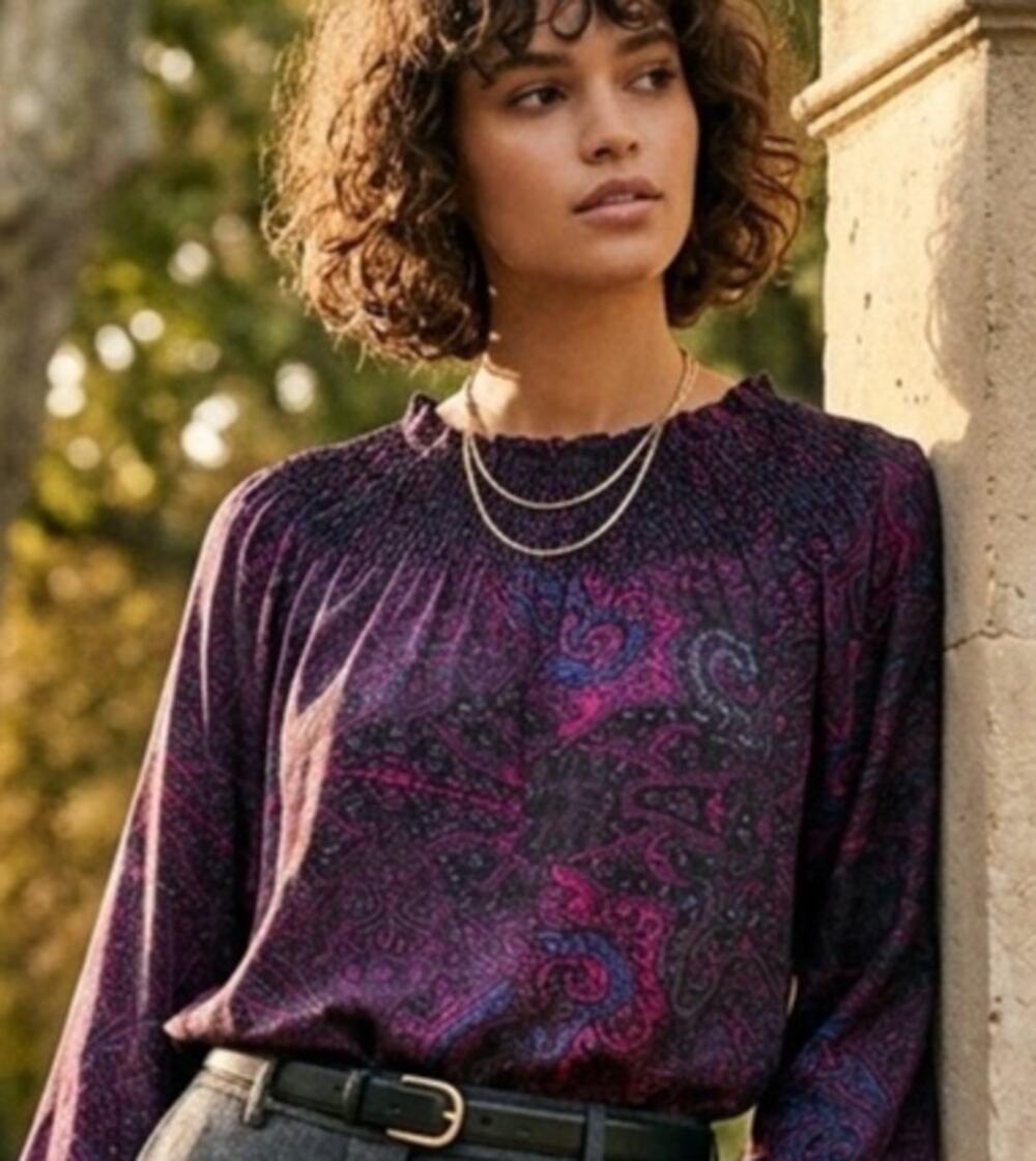 Plenty by Tracy Reese smocked neck blouse